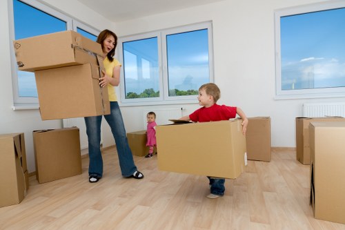 Loading furniture into a van for transport in Uxbridge