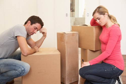 Family using mobile self storage during a house move