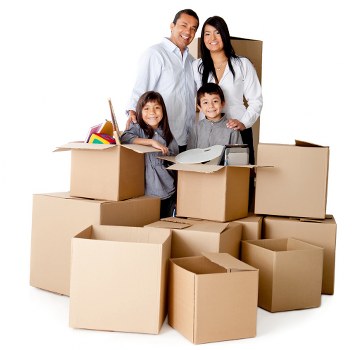 Packed boxes and furniture prepared for household storage in Uxbridge